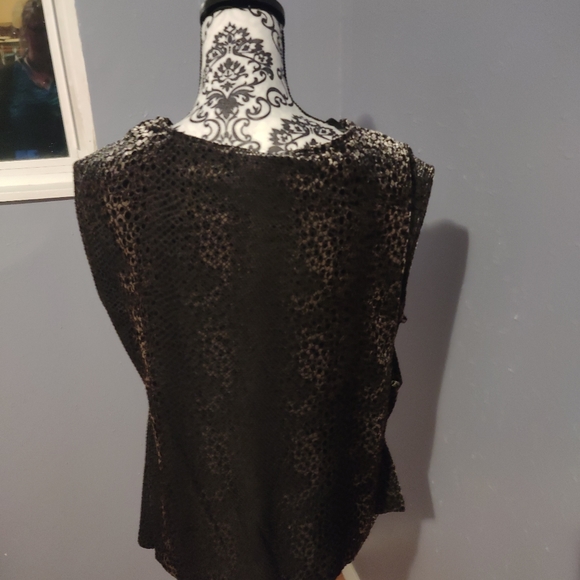 Calvin Klein Snake Print Drape Neck Top - Picture 3 of 4